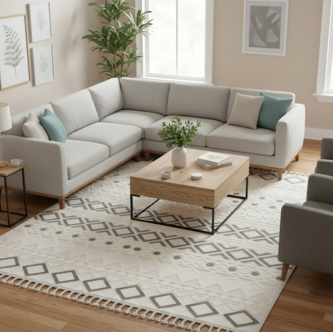 سجادة - Marrakech -بيج × رمادي