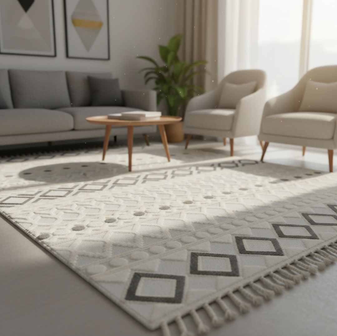 سجادة - Marrakech -بيج × رمادي