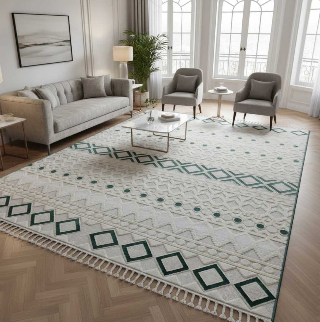 سجادة – Marrakech -بيج × زيتي - الصورة 3