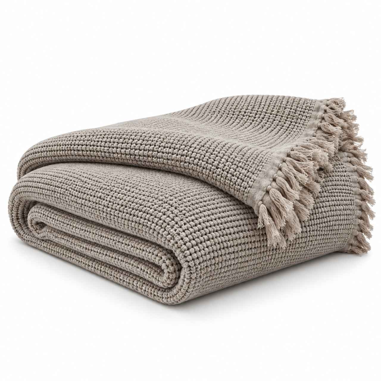 كوفرتة قطن رمادي بيج | Grey Beige – بلو بيري كمفورت - الصورة 2