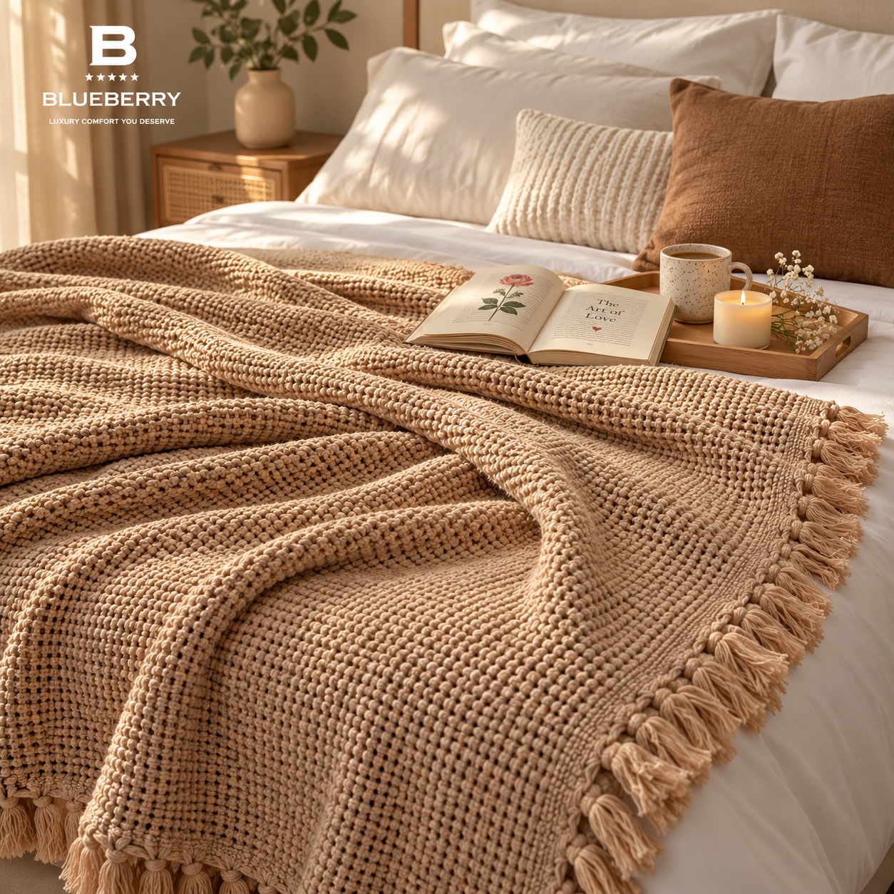 كوفرتة قطن بني فاتح | Light Brown – بلو بيري كمفورت