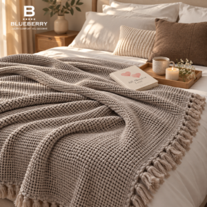 كوفرتة قطن رمادي بيج | Grey Beige – بلو بيري كمفورت